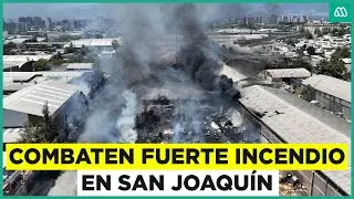 Combaten fuerte incendio en fábrica de plásticos de San Joaquín