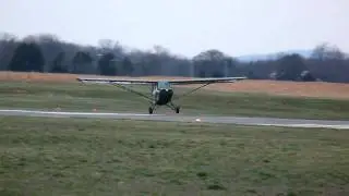Aeronca Champ, N4300E windy day landing at KHWY on 3/21/10 at 1839