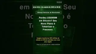 🧐👉 Perdeu US$900M em Bitcoin? Seu Novo Plano &eacute; Tokenizar o Fracasso. #QixNewsCrypto