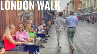 England, London Summer Streets Walk | Central London Soho, Leicester Square, Covent Garden