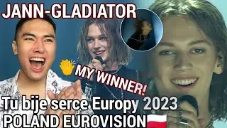 Jann - Gladiator | Tu bije serce Europy 2023 | POLAND EUROVISION 2023 | REACTION!🇵🇱