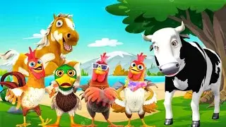 El Pollito y el Tractor de la Granja  Escapando del Toro y del Pollito Pio 3d la Granja de la vaca