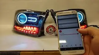 Ram Truck Painted Headlights with Custom LED Demon Eyes, Halo's, Bluetooth Controller & more added