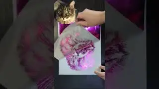 Custom portrait of TC the Maine Coon Mix #asmr #satisfying #cute #art #cat #pets