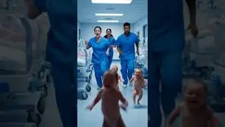 newborns👶hospital escape😂 #ai #animation #newborn #hospital #escape