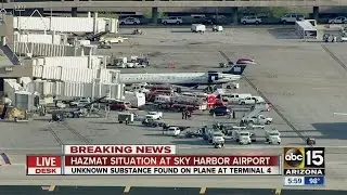 Phoenix fire crews investigating unknown substance found on plane at Sky Harbor