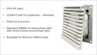 Orion Fans Louvered Fan Guards with Reusable Specialty Filters &mdash; Allied Electronics & Automation