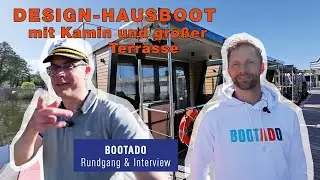Design-Hausboot mit Kamin und Dachterrasse + Interview mit wertvollen Tipps für ein eigenes Hausboot