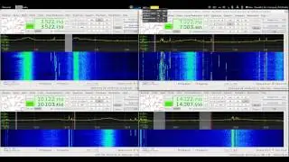 Four CW Skimmers band remote over QtRadio (no audio)