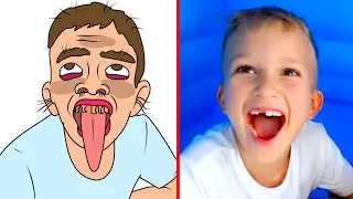 Toys gets stuck on mom's face - Vlad and Niki | Funniest Moments Videos 🤣 Funny Drawing Meme