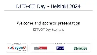 Welcome and sponsor presentation - DITA-OT Day 2024