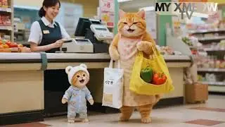 Cute Ginger Kitten Becomes a Pizza Chef 🍕 | Mama Cat & Friends Fun 🐾