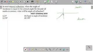 In total internal reflection,when the angle of incidence is equal to the critical angle for the pair