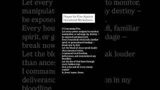 Prayer for Fire Against Household Wickedness