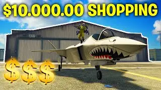 GTA ONLINE - 10 MILJONER SHOPPING SPREE! KÖPER F-160 RAIJU JET & HANGAR!