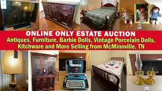 Online Estate Auction ends 1/9/24: Antiques, Furniture, Barbies, Vintage Porcelain Dolls and More
