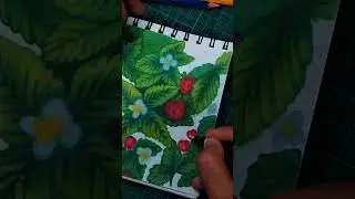 strawberry botanical with acrylic marker #art #acrylicmarkers #drawing #strawberry #botanical