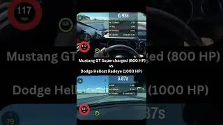 Mustang GT 800 HP vs Dodge Challenger 1000 HP #ford #mustang #challenger #dodge #race #racing #cars