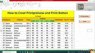 How to Create Print preview and Print Button in Excel