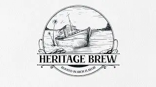 Crafting a Vintage Nautical Ship Logo in Adobe Illustrator #vintagelogo #handdrawing #sketch