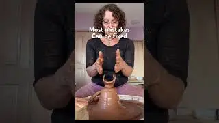 Most mistakes can be fixed #potter #potterytechniques #wheelthrowing #pottery #potterywheel #clay