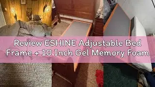 Review ESHINE Adjustable Bed Frame + 10 Inch Gel Memory Foam Mattress Twin XL Adjustable Bed Bluetoo