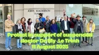 Protest in support of suspended doctor Dr My Le Trinh.  Sydney.  11 August 2025.