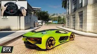 Lamborghini Terzo Millennio - GTA 5 Gameplay with Steering Wheel - Realistic Driving