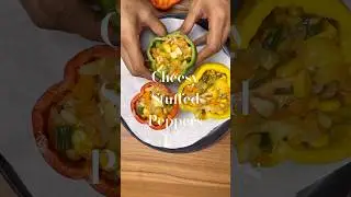 Cheesy stuffed peppers recipe! Easy to make at home #anyonecancook #asmr #recipe