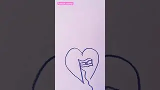 one line art #oneline #hart#flag