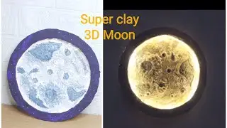 Super Clay || mini  moon Lamp  || Diy Moon 3D Textured wall art moon lamp