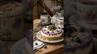 No-Bake Blueberry Cashew Cake | Vegan, Gluten-Free & Naturally Sweet #shorts #howtomakeacake