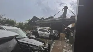 North Texas police station damaged in storm Saturday