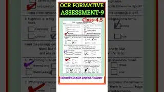 OCR FORMATIVE ASSESSMENT-9 Class-4/5 2025-26 Lastest l English Sparkle Academy Solution by Ashok sir