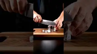 Satisfying Knife Slices Through a Pixelated Glass Cube #ASMR #Satisfying #Shorts