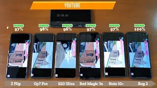 S20 Ultra 5G vs Rog 2 vs Note 10 Plus vs Red Magic 3s vs Oneplus 7 Pro vs Z Flip Battery Drain Test