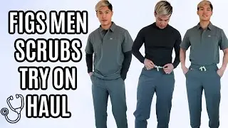 Petite Mens Wear FIGS Scrubs and Underscrub Unboxing and Try-On Haul