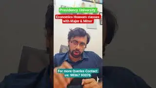 Special Coaching for Presidency University Economics Honours (Major & Minor) 2025 #Economics