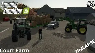SELLING BALE'S STRAW GET MONEY [ Animals on Court Farm ] Farming Simulator 25] PART 4