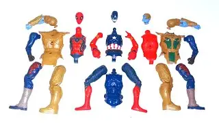 AVENGERS TOYS ACTION FIGURES, Red-spiderman vs Captain america vs Thanos armor 