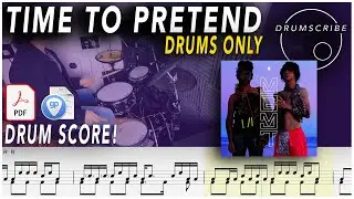 Time to Pretend (DRUMS ONLY) - MGMT | DRUM SCORE Sheet Music | #279 DRUMSCRIBE