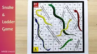 Snake & Ladder Game Board drawing at home / Snake & Ladder Board making