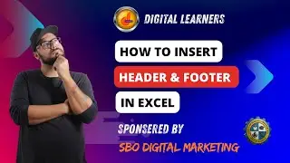 How to Insert Header and Footer in Excel | #headerfooter | #sbo | #sbotvm | #workfromhome