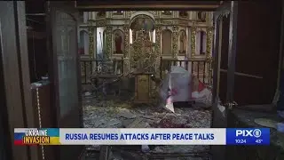 Russia resumes attacks after peace talks