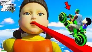 Shinchan and Franklin Tried Impossible Squid Game Parkour Challenge in GTA 5