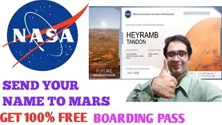 Send Your Name to Mars| NASA|Get Free Boarding pass| Register Now