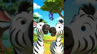 Two Zebra play with a Butterfly #cartoon #animation #butterfly #viral #subscribe