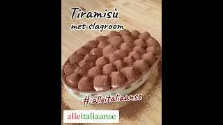 Tiramisu met slagroom en mascarpone 👩&zwj;🍳 Italiaans recept #tiramisu #alleitaliaanse