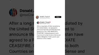 Donald Trump latest Tweet About India Pakistan war