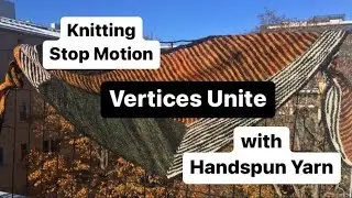 Knitting Stop Motion - Vertices Unite Shawl - with Handspun Yarn